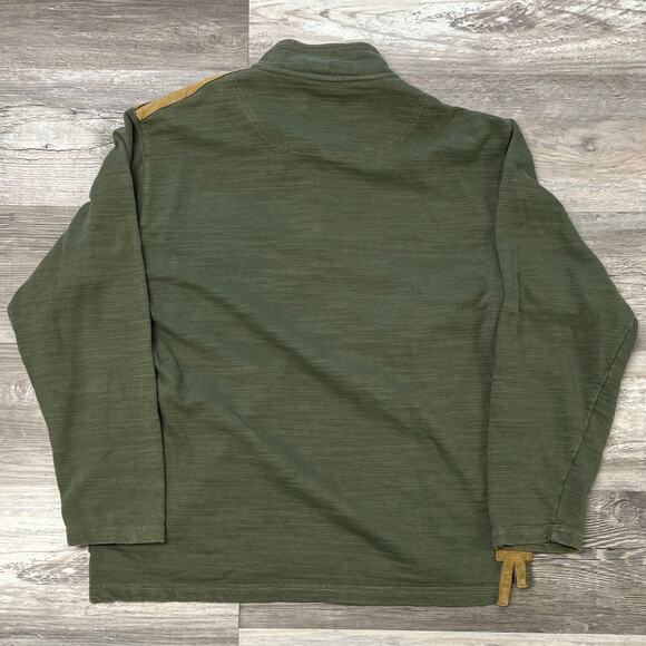 Vintage 90s The Territory Ahead Green Tan Mens L Snap Button Tactical Sweatshirt - Picture 2 of 8